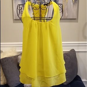 Naked Zebra Yellow Ruffle Racerback top size Small